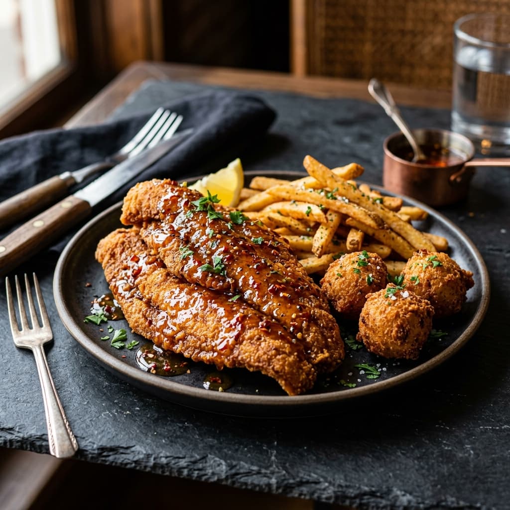Hot Honey Catfish Plate